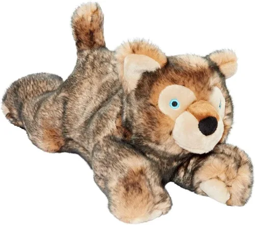 Fluff & Tuff Lobo Wolf Pup - Juguete de peluche para perro, todos los tamaños de raza