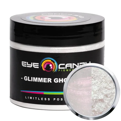 Vista 17 de Pigmento en polvo de mica “Galactic Ghost Blue” (1.76 onzas / 50g) Aditivo multiuso para manualidades DIY Carpintería, bombas de baño naturales