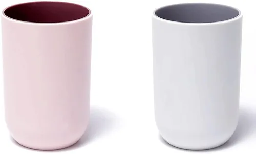Vista 11 de Juego de 2 vasos irrompibles reutilizables para cepillos de dientes, vasos de plástico para cepillos de dientes, 10.1 fl oz/10.5 onzas, aptos