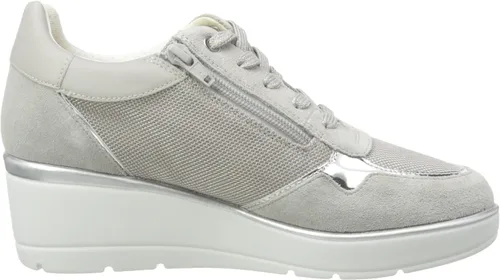 Vista 6 de Geox D Ilde A - Tenis de gamuza para mujer, gris, 8