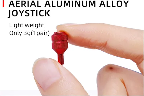 Vista 3 de FPV Control remoto de aluminio Stick Thumb Rocker Joystick Protector compatible con accesorios DJI FPV Control remoto para FPV Drone (rojo)