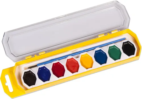 Vista 2 de Cra-Z-art Acuarelas lavables con pincel, 8 colores, 1 bandeja (10651)