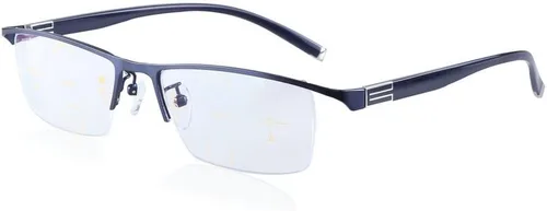 Vista 2 de Sun Gafas de lectura fotocrómicas Hombres visión ajustable Con dioptría multifocal Gafas progresivas (azul, SPH 0 ADD+300)