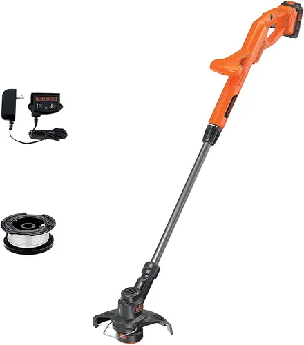 Black+Decker 20V Max - Cortador de malezas inalámbrico, recortador de cuerda/borde de 10.0 pulgadas, herramienta para césped eléctrico con carrete