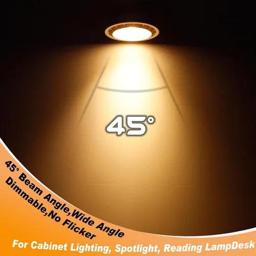 Vista 6 de Heifymi Reflector regulable E17 tipo base intermedia R14 de 6 W (equivalente a 60 vatios), blanco cálido 2700 K, 600 lúmenes, bombilla LED E17