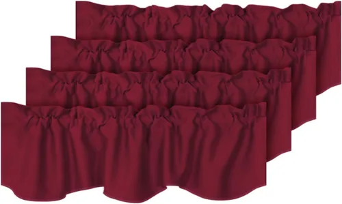 Vista 31 de H.VERSAILTEX - Cenefa de cortina opaca para ventanas de cocina, sala de estar/baño, para protección de la privacidad y decoración, con bolsillo