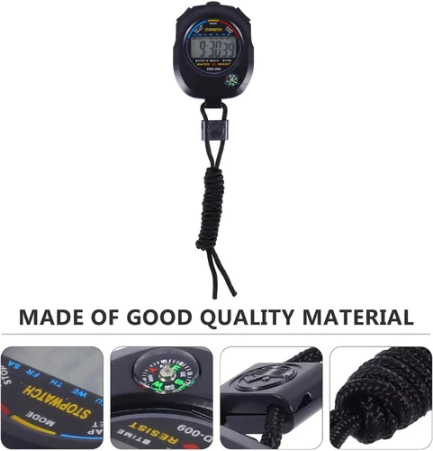 Vista 3 de ABOOFAN Multi-Function Electronic Stopwatch Timer with LCD Display Lightweight Portable Training Timer for Racing Running Swimming Sports Coaches
