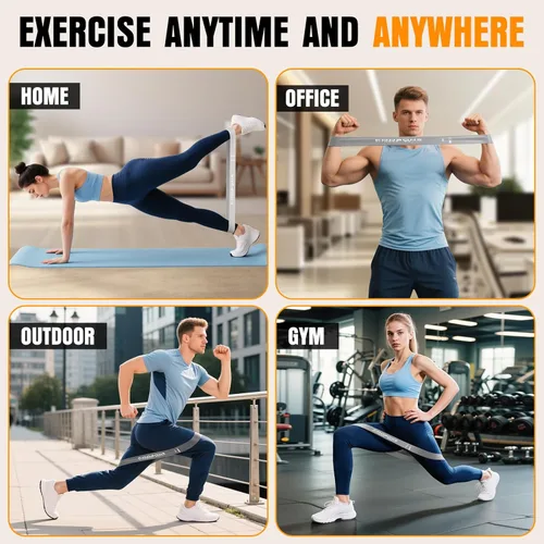 Vista 8 de Resistance Bands for Working Out, Exercise Bands Resistance Bands Set with 5 Resistance Levels, Latex Loop Bands for Women Men, Workout Bands for