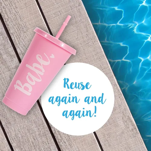 Vista 8 de Pop Fizz Designs Copas de despedida de soltera de Bride & Babe – Paquete de 10 con tapas Copas de dama de honor Suministros y recuerdos