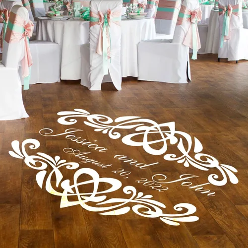 Vista 4 de Adhesivo de boda para pared y piso, calcomanía de piso de baile de boda y cumpleaños, decoración de pared personalizada, calcomanías de monograma