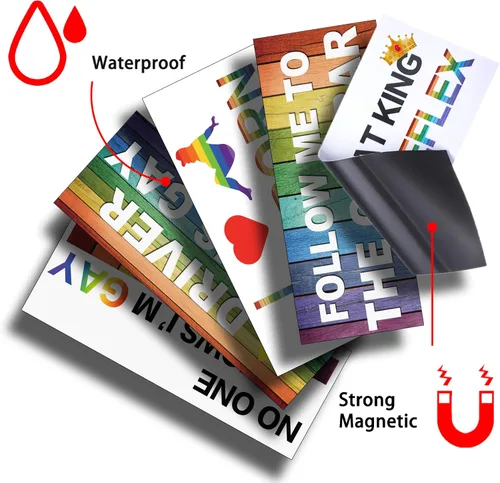Vista 5 de Frienda 10 piezas de calcomanías para parachoques divertidas con pegatinas LGBT arcoíris, pegatinas para parachoques de broma para autos, accesorios