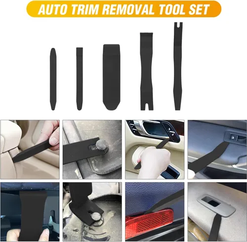 Vista 5 de GOOACC Kit de herramientas de extracción de moldura automática de 6 piezas, kit de herramientas antiarañazos para panel de tablero de audio de Negro
