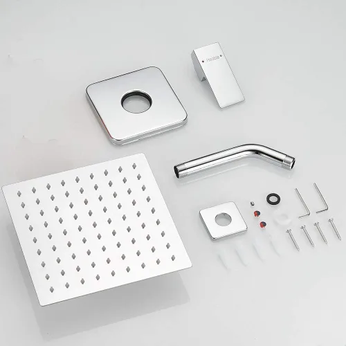 Vista 6 de Heable Kit de molduras de ducha de una sola función con válvula áspera, juego de ducha de lluvia para baño, sistema de grifo de ducha de lluvia