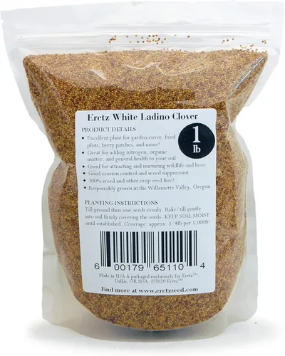 Vista 4 de Semillas de trébol blanco - Semillas prémium de Willamette Valley, cultivadas en Oregon, sin recubrimientos, sin semillas de malas hierbas (1 libra)