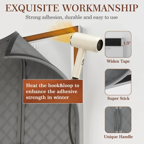 Vista 6 de Yotache - Cortina magnética aislada térmica para puerta, se adapta a puertas de 28 x 78 pulgadas, cortina de 30" x 80", material Oxford resistente a