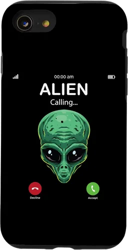 Vista 13 de iPhone 14 Alien Is Calling Funny Alien Humor OVNI Prank Teléfono Call Case