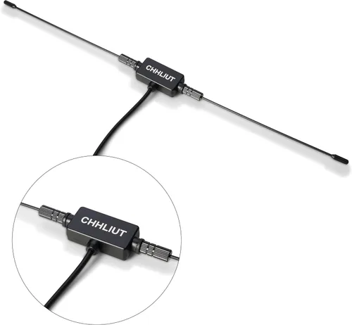 Vista 3 de Antena dipolo universal de radio FM, 75 ohmios, 16 pies, enchufe macho con tornillo F para el hogar, audio AV, receptor estéreo