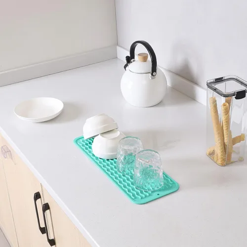 Vista 289 de MicoYang Alfombrilla de Silicona para Secar Platos de Múltiples Usos, Fácil de Limpiar, Ecológica, Alfombrilla de Silicona Resistente al Calor