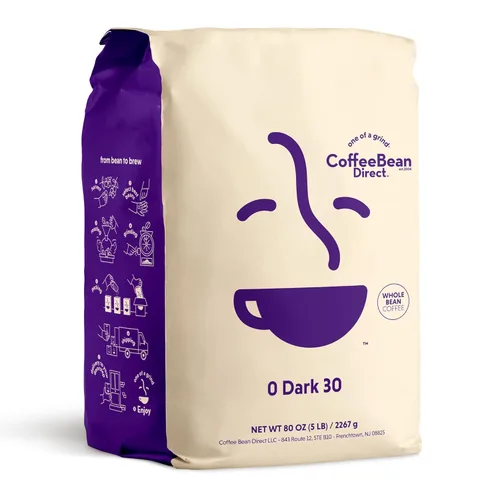 Vista 19 de Coffee Bean Direct Espresso de tostado medio, café de grano entero, tostado medio, bolsa de 2.5 libras (paquete de 1)