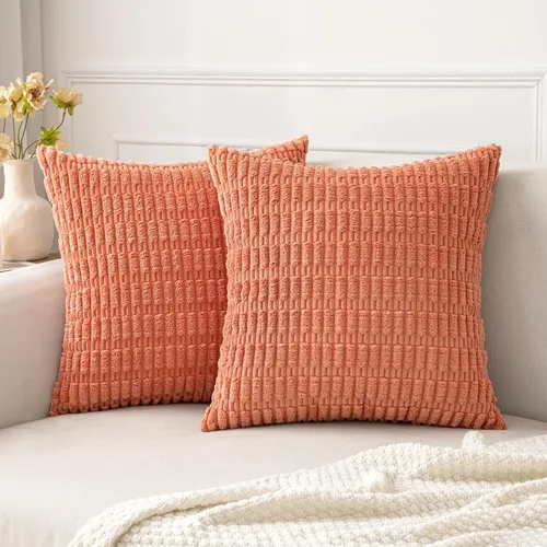 Vista 45 de MIULEE - Juego de 2 fundas decorativas para cojines, de pana suave y con moderno estilo campestre bohemio a rayas, decoración de primavera
