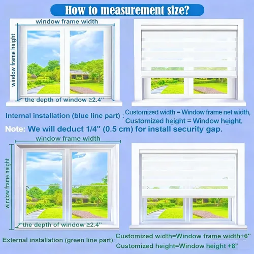 Vista 2 de tipiace Persianas inteligentes de cebra motorizadas con cable duro con Alexa Google Home, tela filtrante de luz de doble capa, persianas Negro