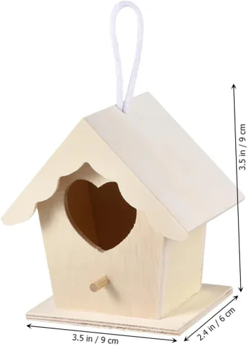 Vista 3 de Nido de madera para pájaros, nido creativo, nido de pájaros, decoración de nido de pájaros de madera, suministros para pájaros