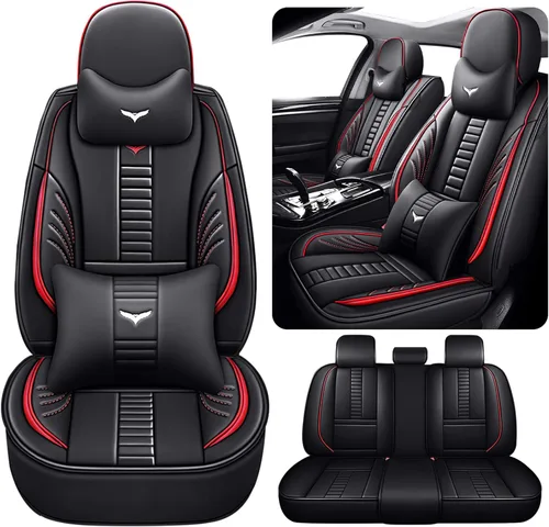 Vista 15 de Fundas protectoras de asiento de automóvil de lujo de 2 asientos para Mazda CX-3 2016-2021, diseño de bolsa de almacenamiento trasera, almohada