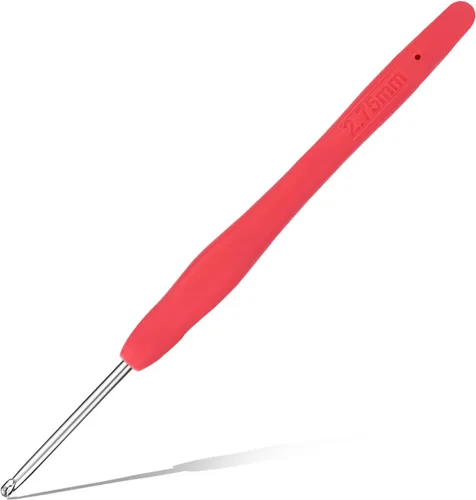 Vista 13 de Gancho de ganchillo de 5,5 mm, mango ergonómico para manos artríticas, agujas de tejer extra largas para principiantes y lana para crochet (5,5 mm)