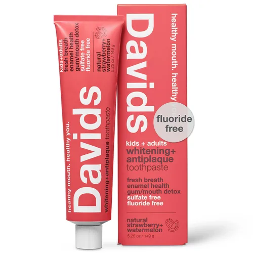 Vista 14 de Davids Pasta de dientes de viaje de carbón blanqueador, antiplaca, sin flúor, menta, 1.75 onzas, tamaño de viaje aprobado por la TSA (paquete de 3)