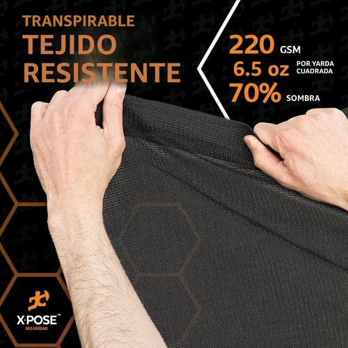 Vista 6 de Xpose Safety Lona de malla resistente, 4 x 10 pies, cubierta protectora negra multiusos con flujo de aire, uso para amarres, sombra, vallas, toldos