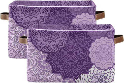 Vista 16 de Cestas de almacenamiento de mármol azul, cesta de almacenamiento rectangular plegable decorativa de tela de lona para el hogar