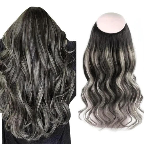 Vista 43 de Sassina Extensiones de Cabello con Alambre Invisible Cabello Humano Real con Alambre Transparente Tamaño Ajustable Clips Seguros Naturales Liso