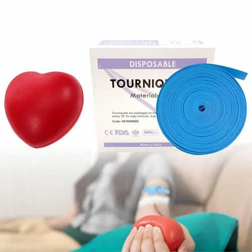 Kits de bolas desechables y exprimibles de torniquete para soporte de venipuntura clínica