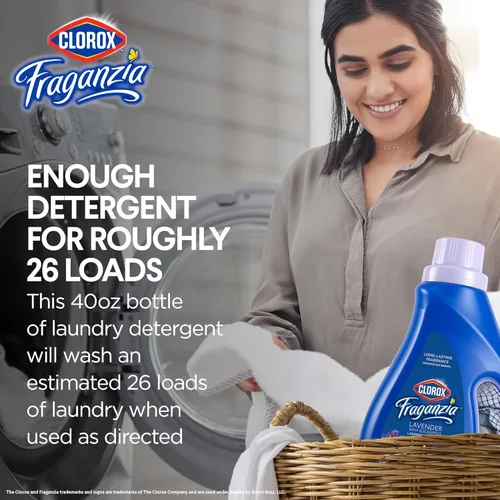 Vista 4 de Clorox Fraganzia Detergente Líquido para Ropa con Aroma a Lavanda - Compatible con HE para Todas las Lavadoras de Carga Frontal y Superior