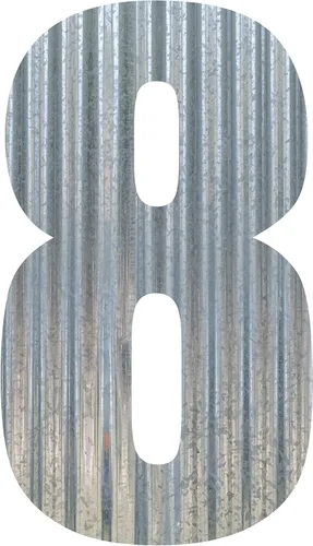 Vista 44 de Letra de metal corrugado (6 pulgadas, 0)