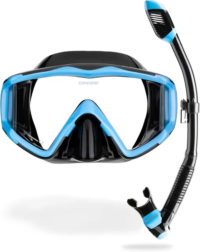 Vista 16 de Cressi Panoramic Wide View Mask & Dry Snorkel Kit for Snorkeling, Scuba Diving - Pano 3 & Supernova Dry: Designed in Italy