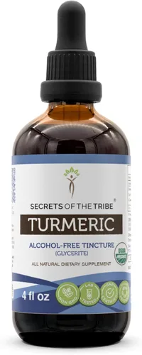 Vista 6 de Tintura de cúrcuma Extracto sin alcohol, suplemento de tintura de raíz seca de cúrcuma (Curcuma Longa), 2 onzas