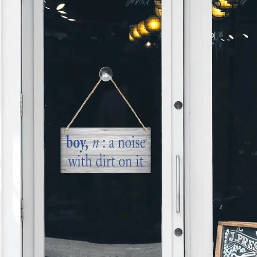 Vista 6 de Letrero de madera para colgar en la pared, con citas positivas para niño, N A Noise With Dirt On It, letrero de madera para entrada de granja