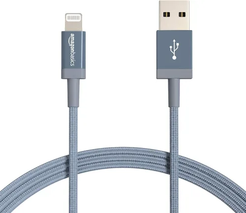 Vista 14 de Yaxa Basics - Cable cargador USB trenzado de nailon - Cargador para iPhone con certificación MFi