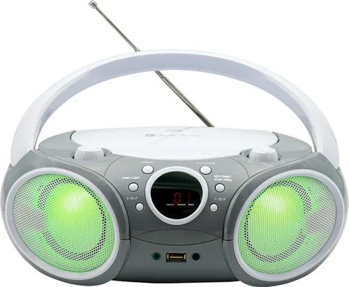 SINGING WOOD 030BTL CD/CD-R/CD-RW Boombox Portátil/w Bluetooth, USB, radio AM/FM, entrada AUX, conector para auriculares, asa de transporte plegable