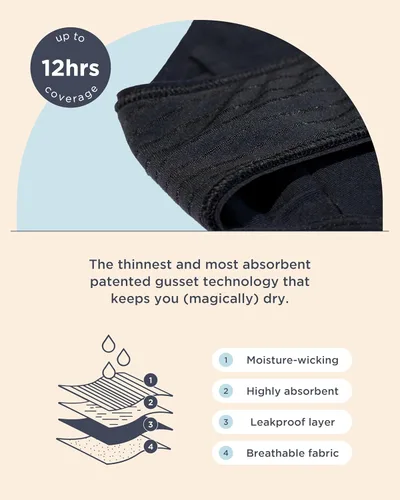 Vista 5 de Saalt EveryWear Cotton Brief Period Underwear - Heavy Absorbency - Comfortable, Thin, and Keeps You Dry from All Leaks