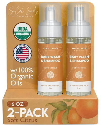 Vista 10 de SoCal Suds & Company Gentle Botanical - Jabón para bebés para pieles sensibles, champú orgánico 2 en 1 y gel de baño espumoso, ingredientes