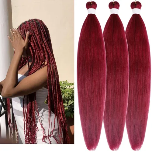 Vista 140 de Leticia - Cabello estirado para trenzar, color negro, 16 pulgadas, paquetes de 6