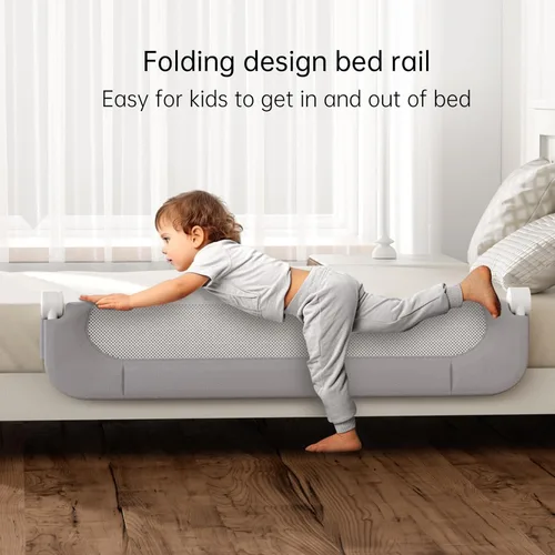 Vista 3 de UPGOGO Rieles de Cama Plegables para Niños Pequeños para Cuna, Rieles de Cama de Seguridad para Niños Pequeños, Riel de Protección de Cama