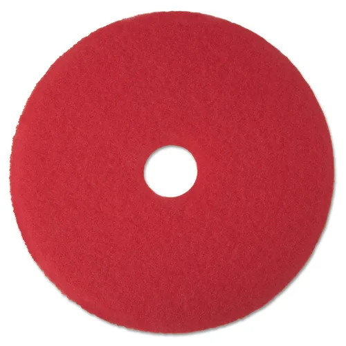 3M 08389 Almohadillas de piso de baja velocidad 5100, 14 pulgadas de diámetro, rojo (caja de 5)