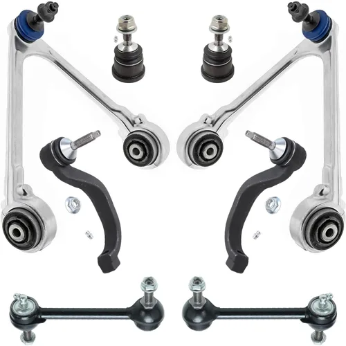 Vista 350 de Detroit Axle - Kit de brazos de control delanteros de 8 piezas para Toyota Sienna 2004-2010, 2 brazos de control inferiores con rótulas, 4 barras