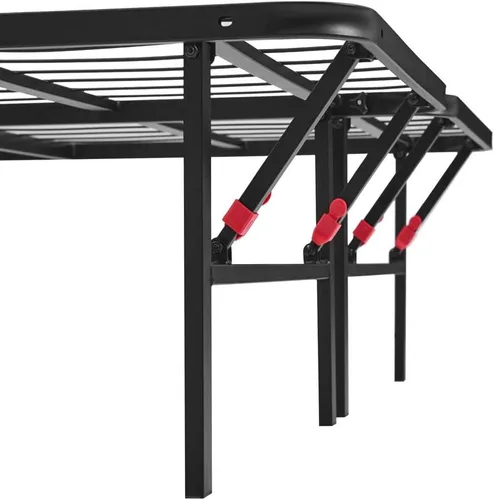 Vista 9 de Marco de cama plegable de metal de 14 pulgadas con montaje sin herramientas, no necesita un somier - completo - Básicos de Yaxa