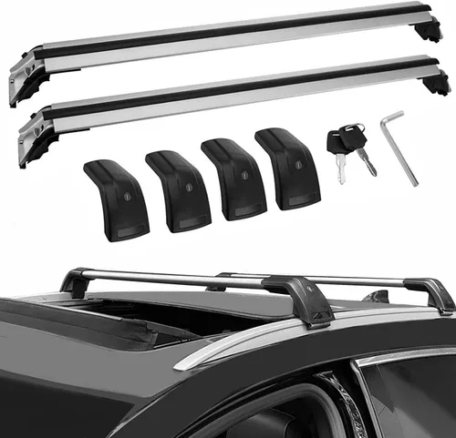 Barra transversal con cerradura plateada y negra para Volvo XC40 2018-2023