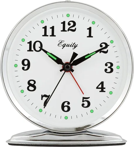 Vista 2 de La Crosse Technology 24014, reloj despertador a cuerda, campana fuerte, cromado, Cromo, Plateado, 1
