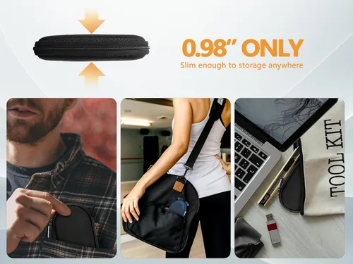 Vista 8 de Ginsco Estuche Mini-Portátil para Auriculares Beats Flex Inalámbricos con Micrófono Integrado, para Auriculares Apple EarPods con Cable/Auriculares